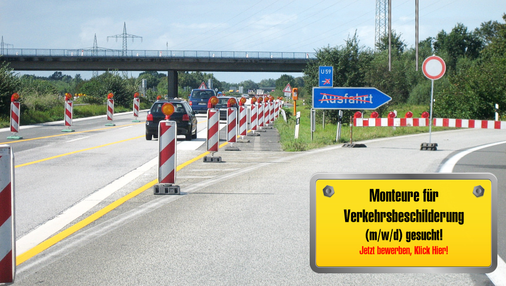 Wir suchen Monteure für Verkehrsbeschilderung (m/w/d) Bewerben Sie sich jetzt!